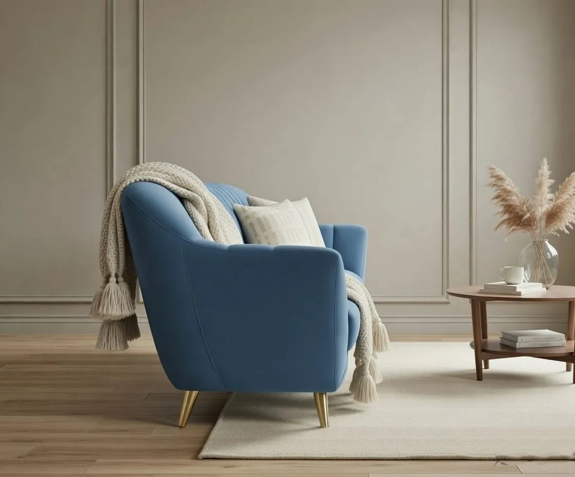 Crown Sofa Set – Blue | Single, Two Seater & Three Seater