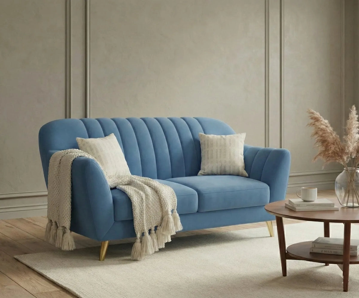 Crown Sofa Set – Blue | Single, Two Seater & Three Seater