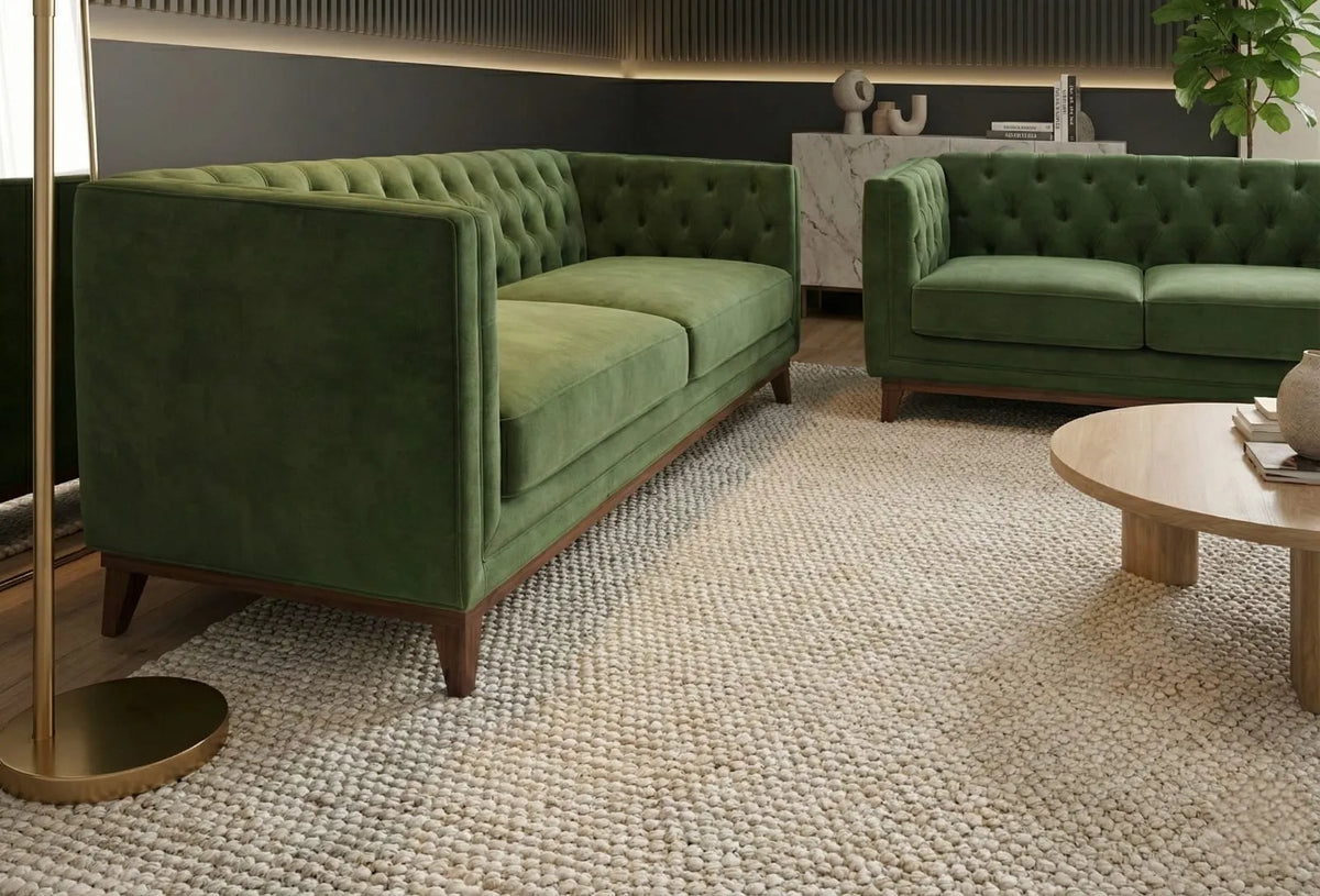 Elite Military Green Sofa Set (3+2) for Modern Living Rooms